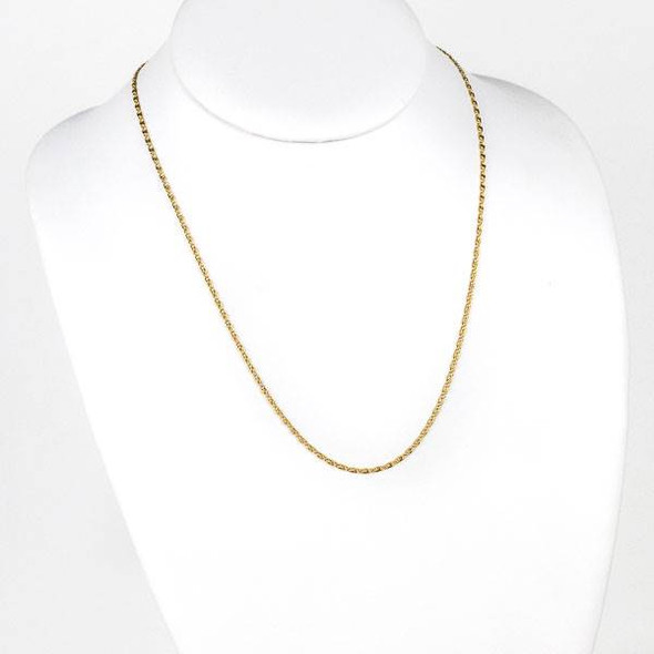 Gold Stainless Steel 2mm Snail Chain Necklace - 20 inch, SS06g-20