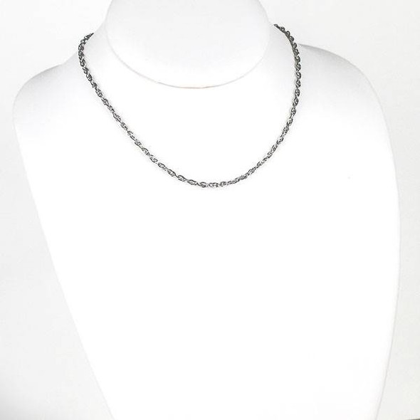 Silver Stainless Steel 3mm Rope Chain Necklace - 16 inch, SS08s-16