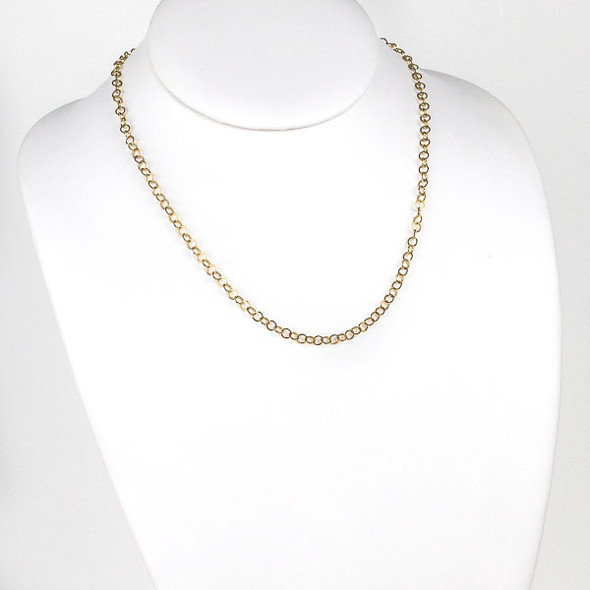 Gold Stainless Steel 4mm Cable Chain Necklace - 18 inch, SS10g-18