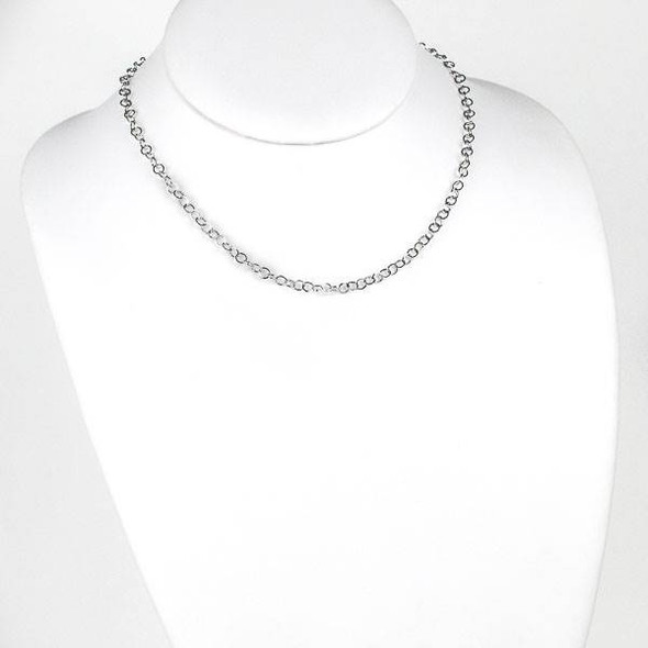 Silver Stainless Steel 4mm Cable Chain Necklace - 16 inch, SS10s-16