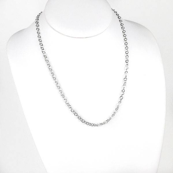 Silver Stainless Steel 4mm Cable Chain Necklace - 20 inch, SS10s-20