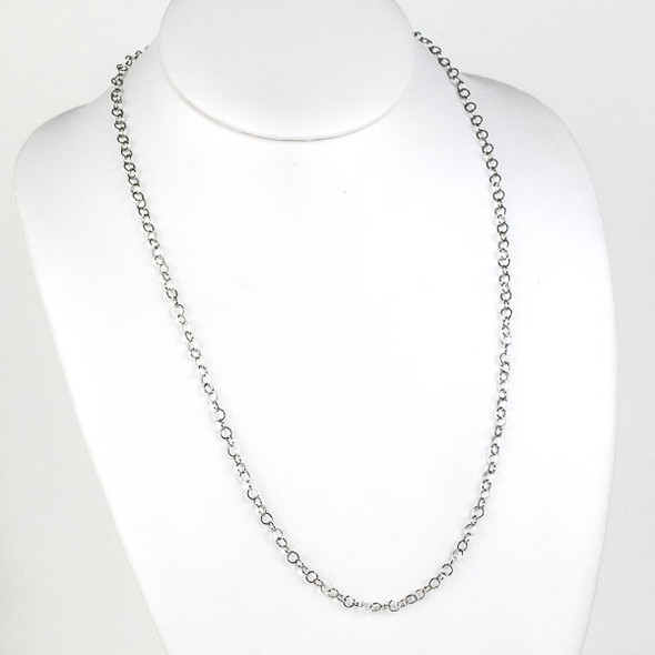 Silver Stainless Steel 4mm Cable Chain Necklace - 24 inch, SS10s-24