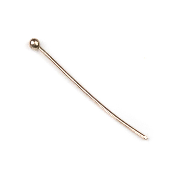 Rose Gold Plated Stainless Steel 1 inch, 22 gauge Headpins/Ballpins with 2mm Ball - 10 per bag