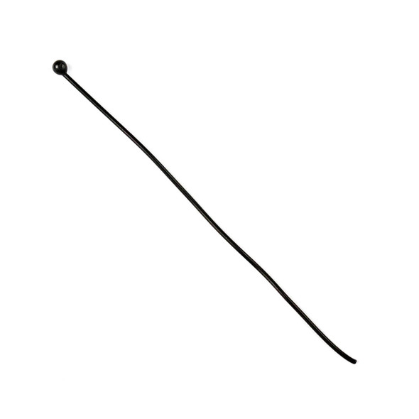 Black Plated Stainless Steel 2 inch, 22 gauge Headpins/Ballpins with 2mm Ball - 10 per bag