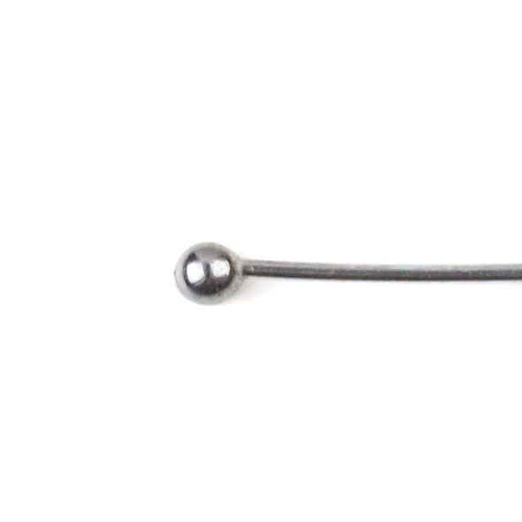 Rhodium Plated Stainless Steel 2 inch, 22 gauge Headpins/Ballpins with 2mm Ball - 100 per bag