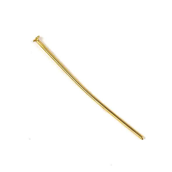 Gold Plated Stainless Steel 1 inch, 22 gauge Headpins - 10 per bag