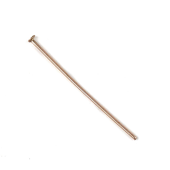 Rose Gold Plated Stainless Steel 1 inch, 22 gauge Headpins - 10 per bag