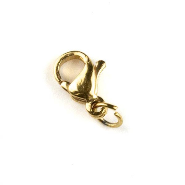 Gold Plated Stainless Steel 6x9mm Lobster Clasp with 4mm Open Jump Ring - #9, 6 per bag