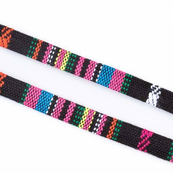 Multicolor Tribal Cord - 7mm Flat, 3 yards #SY12