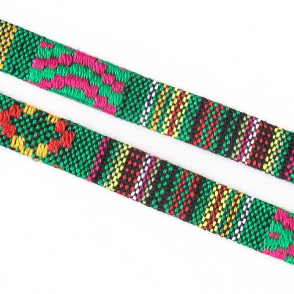 Multicolor Tribal Cord - 10mm Flat, 3 yards #SY18