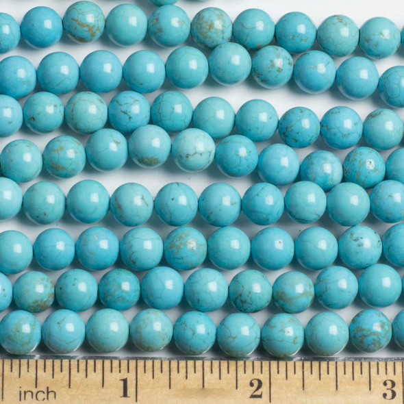 Turquoise Howlite 8mm Round Beads - approx. 8 inch strand, Set A