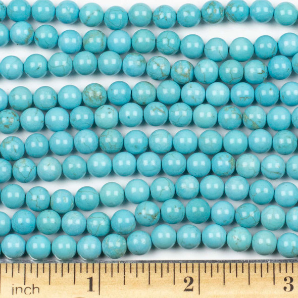 Turquoise Howlite 6mm Round Beads - approx. 8 inch strand, Set A