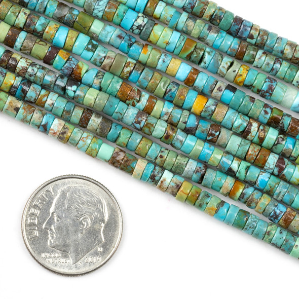 Cherry Tree Beads Natural Stabilized Turquoise 2x3mm Heishi