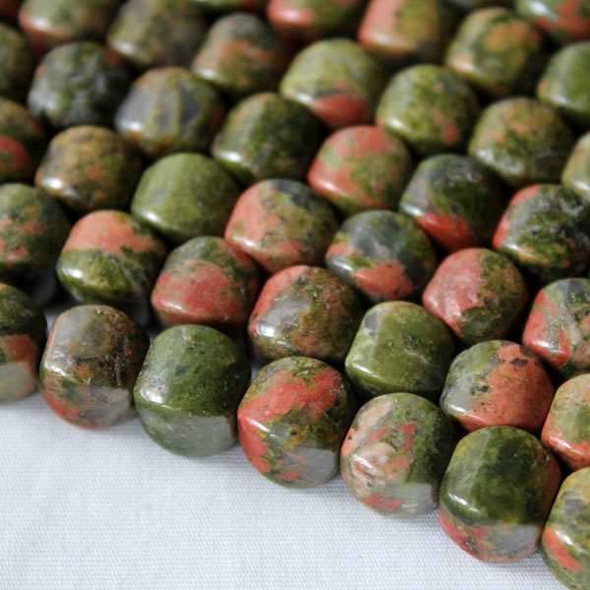 Unakite 8mm Cushion Beads - approx. 8 inch strand, Set A