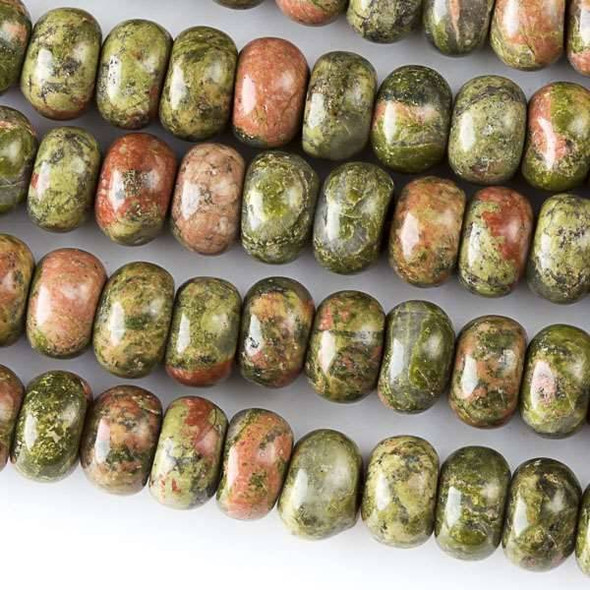 Unakite 5x8mm Rondelle Beads - approx. 8 inch strand, Set A