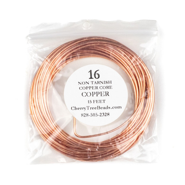 16 Gauge Coated Non-Tarnish Copper Wire in 15 Foot Coil