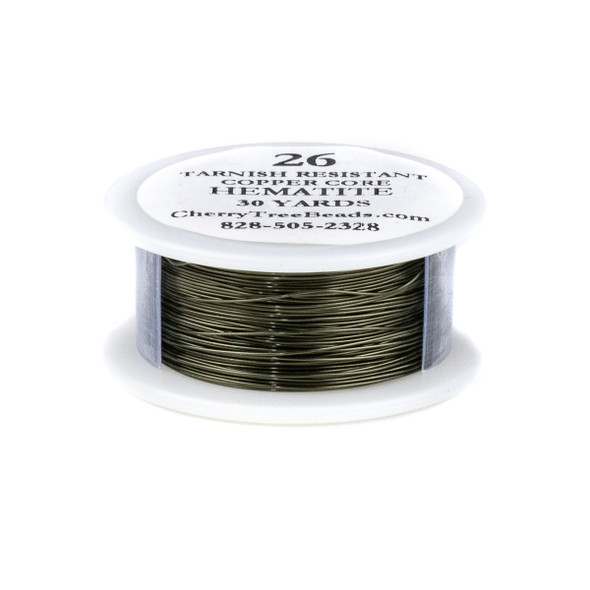 26 Gauge Coated Tarnish Resistant Hematite Plated Copper Wire on a 30-Yard Spool