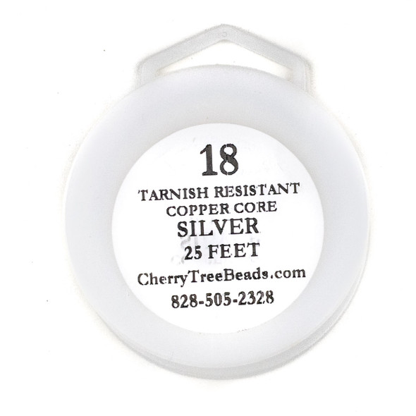 18 Gauge Coated Tarnish Resistant Fine Silver Plated Copper Wire on 25-Foot Spool