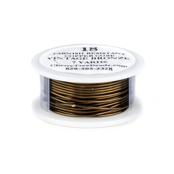 18 Gauge Coated Tarnish Resistant Vintage Bronze Plated Copper Wire on 7-Yard Spool