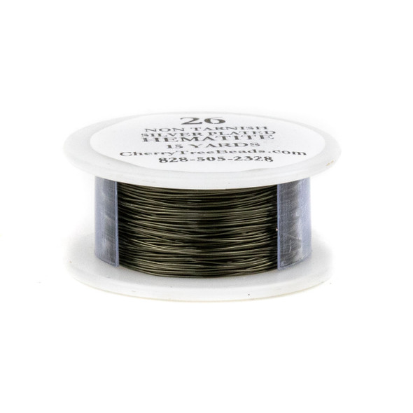 26 Gauge Coated Non-Tarnish Hematite Plated Copper Wire in a 15-Yard Spool