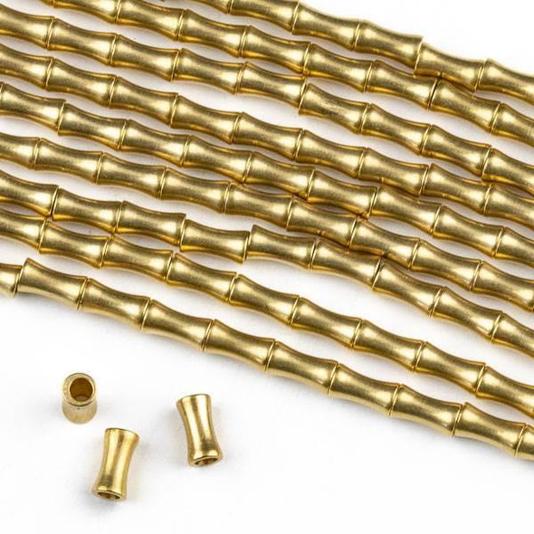 Brass 3x5mm Dog Bone Spacer Beads with approximately 1.3mm Hole - approx. 8 inch strand