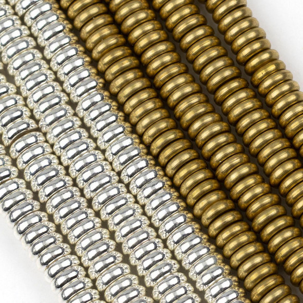 Cherry Tree Beads Brass 1.5x4mm Rondelle Spacer Beads - approx. 8 inch strand 