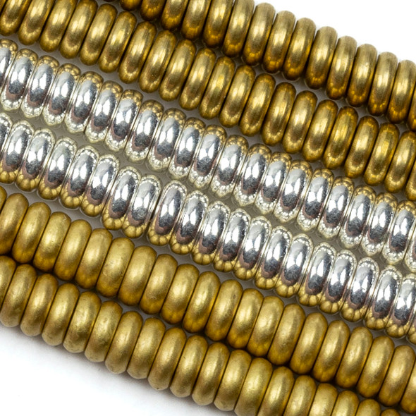 Cherry Tree Beads Brass 1.5x4mm Rondelle Spacer Beads - approx. 8 inch strand