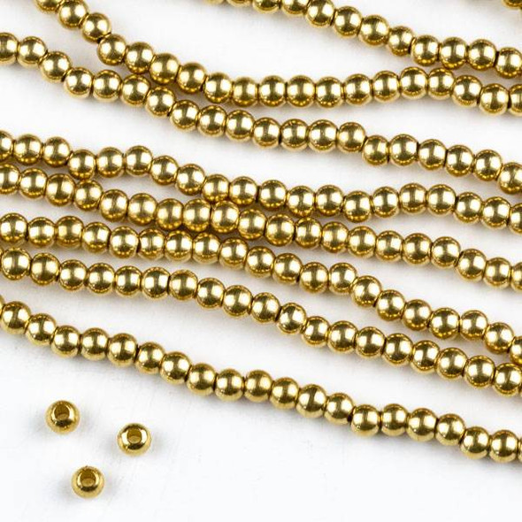 Raw Brass 2-2.25mm Faceted Cube Spacer Beads - approx. 8 inch