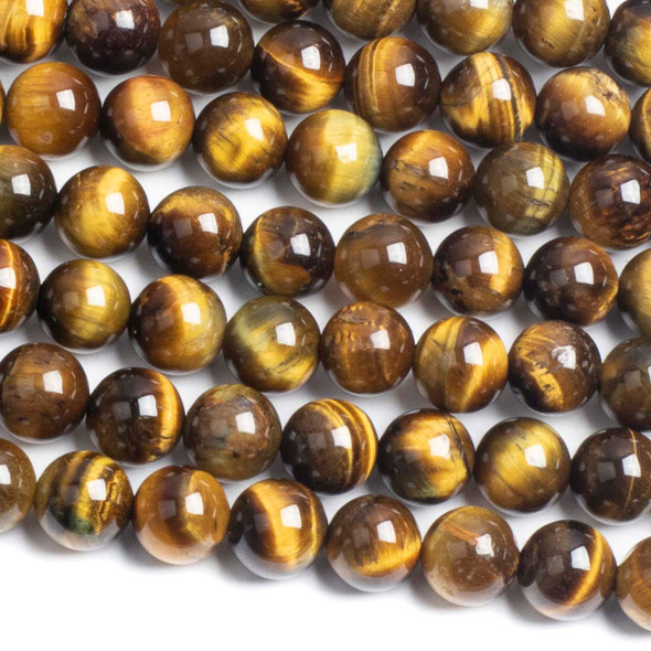 Yellow Tigereye 8mm Round Beads - approx. 8 inch strand, Set A