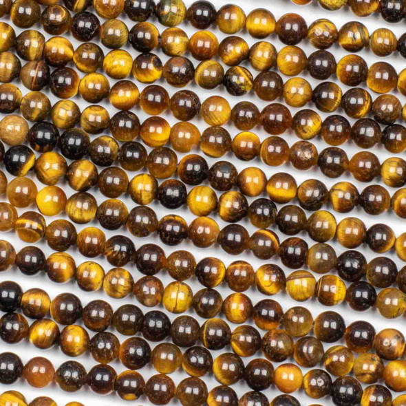 Yellow Tigereye 6mm Round Beads - 15 inch strand
