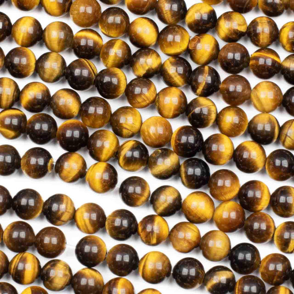 Cherry Tree Beads Yellow Tigereye 8-8.7mm Round Beads - 15 inch strand 