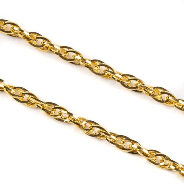 Gold Plated Stainless Steel 3mm Rope Chain - 2 meters, SS08g-2m