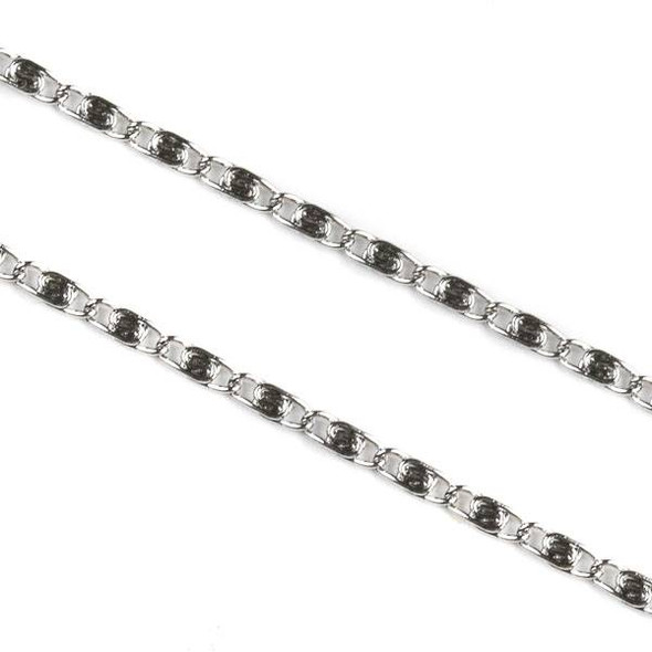 Natural Silver Stainless Steel 2mm Snail Chain - 1 meter, SS06s-1m