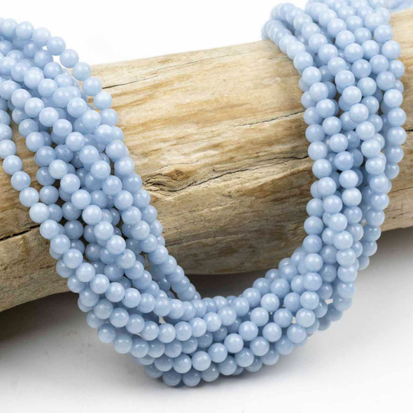 Cherry Tree Beads Angelite 4mm Round Beads - 15 inch strand