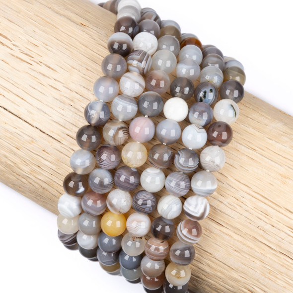 Cherry Tree Beads Botswana Agate 8mm Round Beads - 15.5 inch strand