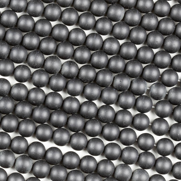Cherry Tree Beads Matte Black Agate 8mm Round Beads - 15 inch strand 