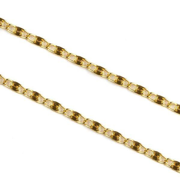 Gold Plated Stainless Steel 2mm Snail Chain - 2 meters, SS06g-2m