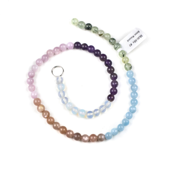 Pastel Morning Gemstone Artisan Strand - 6mm Round Beads, 15 inch strand, mix #2