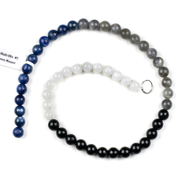Starry Night Gemstone Artisan Strand - 8mm Round Beads, 16 inch strand, mix #3