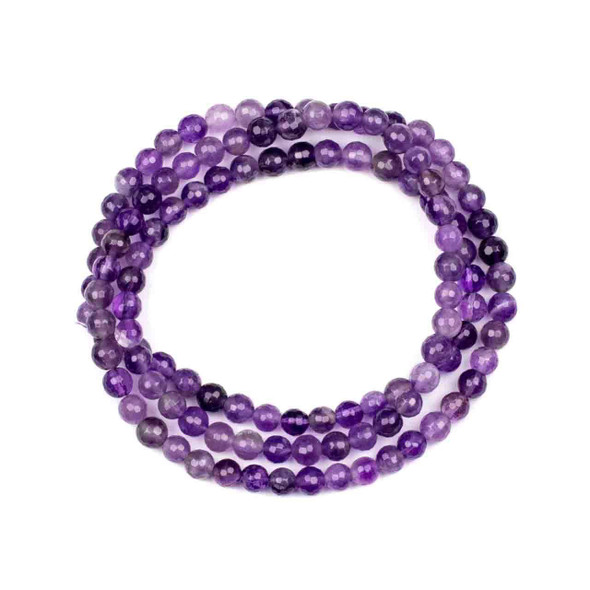 Cherry Tree Beads Amethyst 6mm Mala Faceted Round Beads - 115 beads per strand 