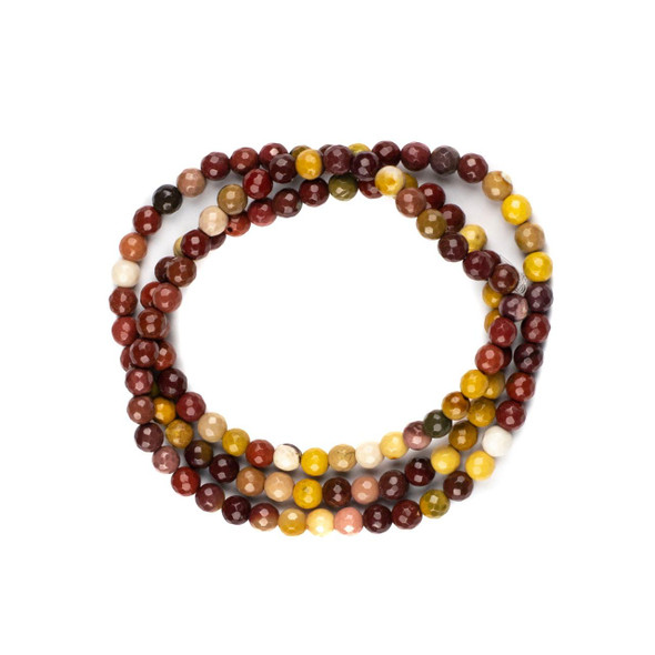 Cherry Tree Beads Mookaite 6mm Mala Faceted Round Beads - 29 inch strand 