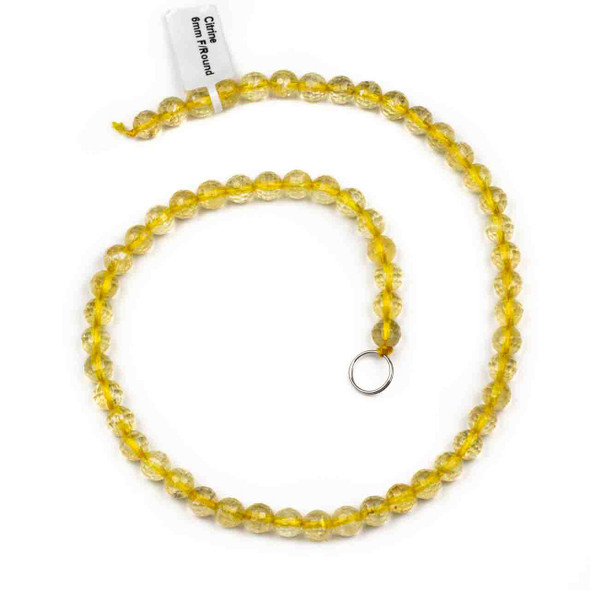 Citrine 6mm Faceted Round Beads - 15 inch strand