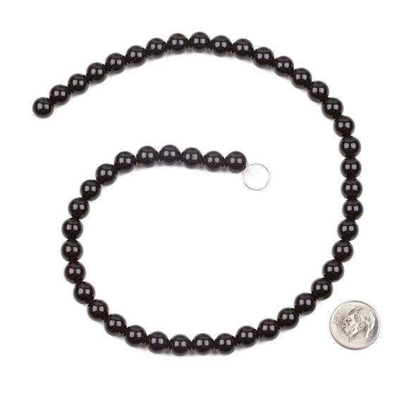 Cherry Tree Beads Black Obsidian 8mm Round Beads - 15 inch strand 