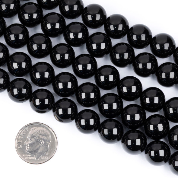 Black obsidian beads for DIY projects.