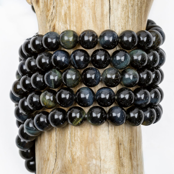 Blue Tigereye 8mm Round Beads - 15 inch strand