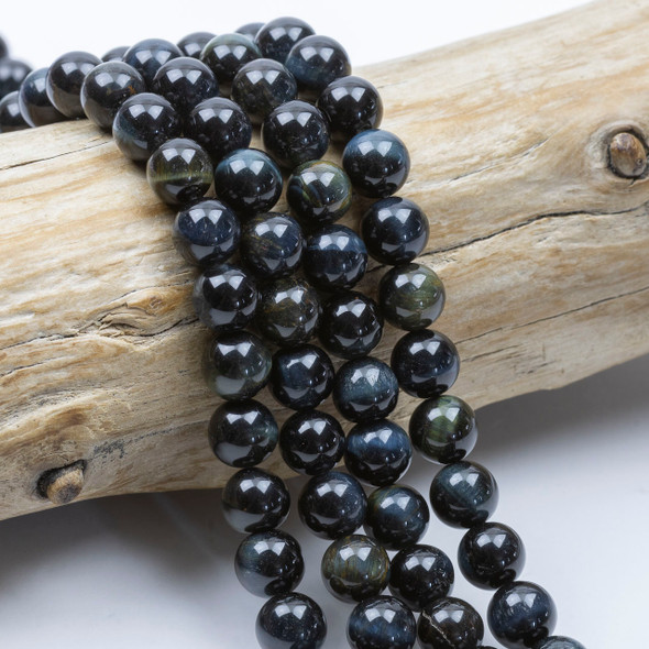 Blue Tigereye 8mm Round Beads - 15 inch strand
