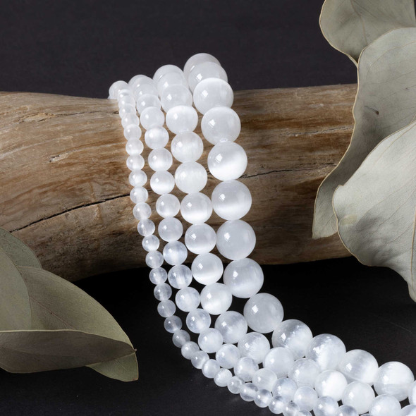 Selenite beads for DIY projects.