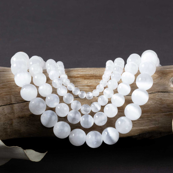 White gemstone beads for handmade jewelry.
