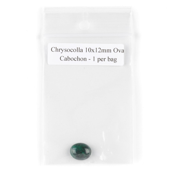 Chrysocolla 10x12mm Oval Cabochon - 1 per bag