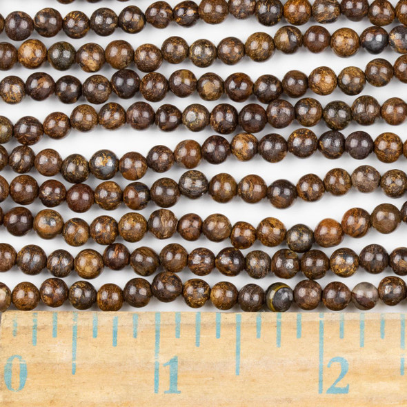 Cherry Tree Beads Bronzite 4mm Round Beads - approx. 8 inch strand, Set A 